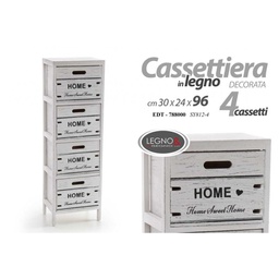 [GIC788000] Cassettiera multiuso stretta legno bianca home cm 30 x 24x 96 h