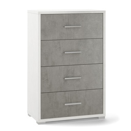 [ODB774OSCEK] Cassettiera per ufficio quattro cassetti Bianco Cemento 51x41x h110 cm