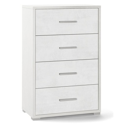 [ADB774OSOSK] Cassettiera per ufficio quattro cassetti Bianco Ossido 51x41x h110 cm