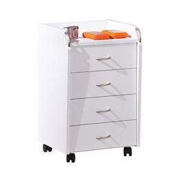[CAP95675] Cassettiera ufficio bianca con ruote cm 40 x 36 x 65 h