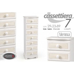 [GIC760921] Cassettiera vienna stretta settimino cm 29 x 23 x 89 h