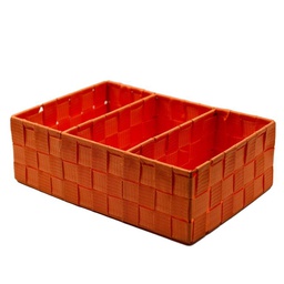 [V23152600AR] Cassetto poliestere arancione 3 scomparti cm 31x21h10