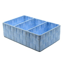 [V23152600AZ] Cassetto poliestere azzurro 3 scomparticm31x21h10