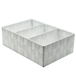 [V2321180000] Cassetto poliestere bianco 3 scomparti cm 31x21h10
