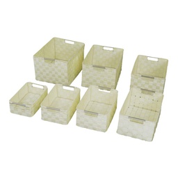 [V23153200BI] Cassetto poliestere crema 1-7 cm 38x28h21