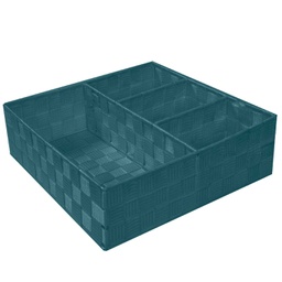 [V2321390000] Cassetto poliestere verde acqua quadro cm 32x32h10