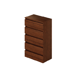 [A10346] Cassettone Noce Antico in legno nobilitato con 5 cassetti H.124x75x40 cm  