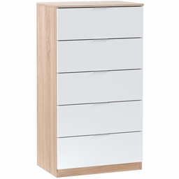 [CAP8160] Cassettone cassettiera camera bianco rovere cm 60 x 40 x 110 h