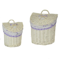 [V1614450000] Cesta pensile vimini 1-2 lavanda mezzaluna cm28x21h22-29