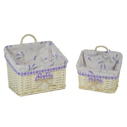 [V1614440000] Cesta pensile vimini 1-2 lavanda rettangolare cm30x20h16/23