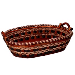 [V9379630000] Cesta vimini intreccio crema noce ovalecm55x43h13