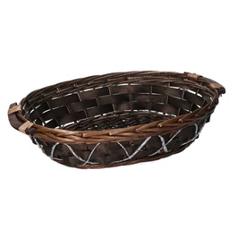 [V9380820000] Cesta vimini noce ovale cm50/55x40h14