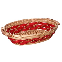 [V9380750000] Cesta vimini rosso miele ovale cm50/55x40h14