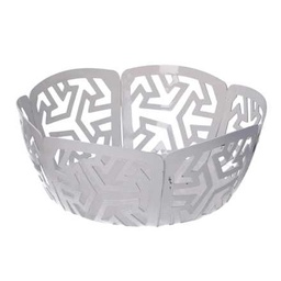 [V5953330000] Cestina metallo frecce bianco tondo cm ø20h7
