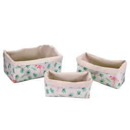 [V2318460000] Cestina tessuto 1-3 fenicottero rettangolare cm 31x16h16