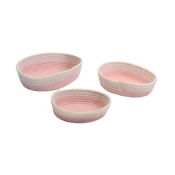 [V85263800RO] Cestina tessuto 1-3 rosa ovale cm28x23h7,5