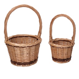[V2100090000] Cestino vimini 1-2 naturale riga tondo cm 14h9/20