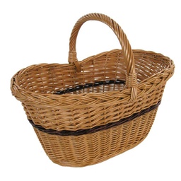 [V2006600000] Cesto vimini europeo svasato c/treccia cm 39x23h22/32