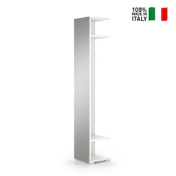 [TEREL440B] Colonna Con Specchio 2 Ganci Porta Abiti E 2 Ripiani bianco