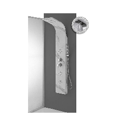 [19903577] Colonna Doccia 150 X 22 X 6,5 Cm In Acciaio Inox Effetto Marmo