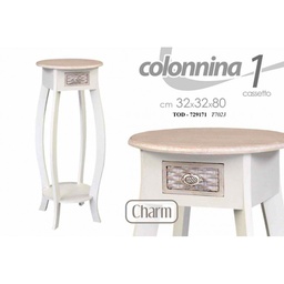 [GIC729171] Colonnina comodino charm shabby cm 32 x 32 x 80 H