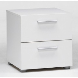 [CAP91853] Comodino camera bianco in kit due cassetti cm 40x40x42h