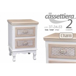 [GIC729287] Comodino cassettiera con due cassetti cm 37 x 33 x 53 h