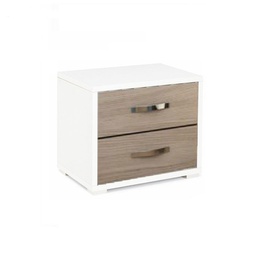 [A10102] Comodino con cassa bianca frontale Olmo 2 cassetti 36x52xH 43