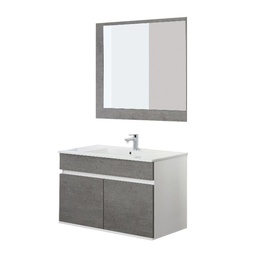 [BR801011] Composizione Bagno due ante Linea Fabula Bianco Cemento 90x47x h57cm