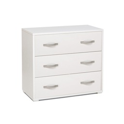 [A10085] Comò da camera con 3 cassetti Bianco in legno nobilitato 91x45xH 81 cm