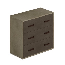 [AZ896421] Comò da camera con 3 cassetti Fango in legno nobilitato cm 91x45xh81