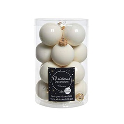 [20035388] Confezione 16 Palline Di Vetro Bianche Kaemingk