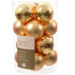 [20035390] Confezione 16 Palline Di Vetro Oro Kaemingk