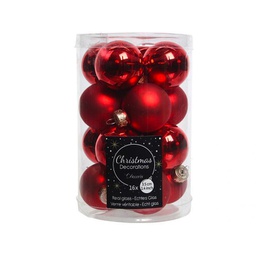 [20035391] Confezione 16 Palline Di Vetro Rosso Kaemingk