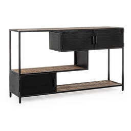 [B0746438] Consolle 3 ante e 3 ripiani Roderic stile industriale