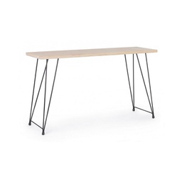 [B0740443] Consolle in acciaio con piano in legno DISTRICT 140x39x h79 cm