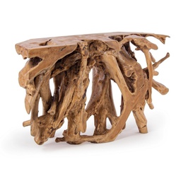 [B0680448] Consolle in legno di radice di Teak cm 120 x 40 x 77 h
