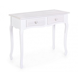 [B0744863] Consolle shabby in MDF due cassetti Bianca CHARELENE L 90x40x h78 cm