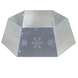 [V6146640000] Copribase albero metallo pieghevole argento esagonale cmø68h25