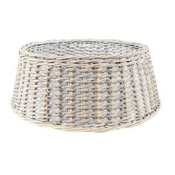[V6099950000] Copribase albero natale vimini sbiancato tondo cmø62/76h24