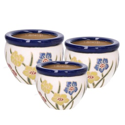 [V5825510000] Coprivaso ceramica 1-3 bianco c/fiori cmø30h21