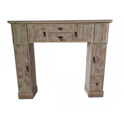 [GIC788284] Cornice finto camino con cassetti e vani cm 120x23x100