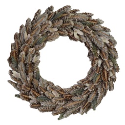 [V6322800000] Coroncina con foglie marrone glitter cmø45h8