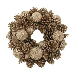 [V6322610000] Coroncina con pigne champagne cm ø30h8