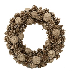 [V6322620000] Coroncina con pigne champagne cm ø45h9