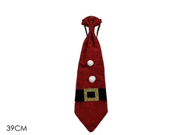[19627387] Cravatta rossa natalizia Babbo Natale cm 39