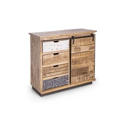 [B0745461] Credenza 1 Anta 4 Cassetti Tudor cm 90 x 35 x 85 h
