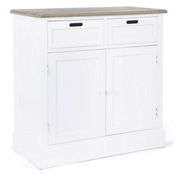 [B0740491] Credenza in MDF due ante due cassetti Bianca DOROTEA 84x39,5x h85 cm