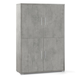 [ADB834CECEK] Credenza quattro ante quattro ripiani in legno Beton Cemento 108x41x h161 cm
