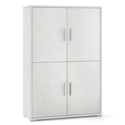 [ADB834OSOSK] Credenza quattro ante quattro ripiani in legno Bianco Ossido 108x41x h161 cm